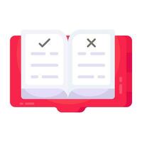 A creative design icon of rules book vector