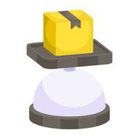 Conceptual flat design icon of parcel weighing vector