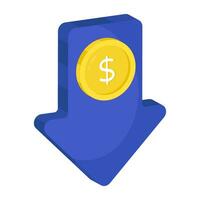 Trendy design icon of low dollar value vector