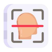 An editable design icon of face recognition vector