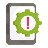 An icon design of mobile risk management vector