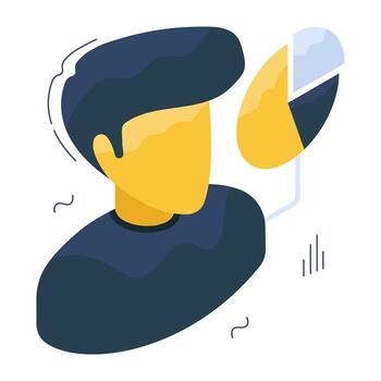 A unique design icon of data analyst vector