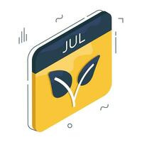 An icon design of summer calendar vector