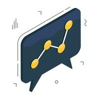 A unique design icon of analytical chat vector