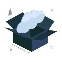 Editable design icon of cloud parcel vector