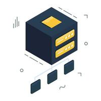 Conceptual isometric design icon of server network vector