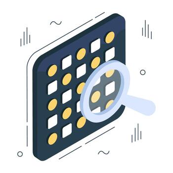 conceptual isométrica diseño icono buscar aplicaciones vector