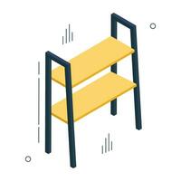 An icon design of convertible shelves vector