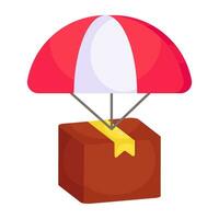 An icon design of parachute delivery vector