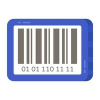 A flat design icon of barcode vector