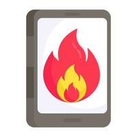 Premium download icon of mobile burning vector