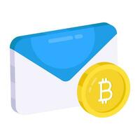 Creative design icon of bitcoin mail vector