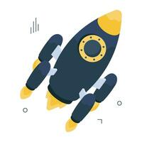 Conceptual isometric design icon of rocket vector