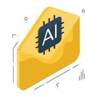 Trendy vector design of ai mail