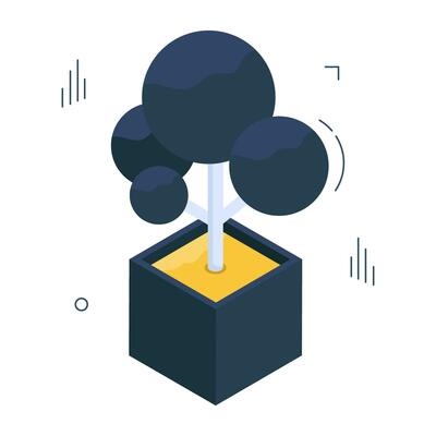 Modern design icon of indoor plant