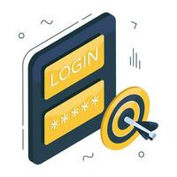 Trendy vector design of login