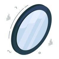 A isometric design icon of vanity mirror vector