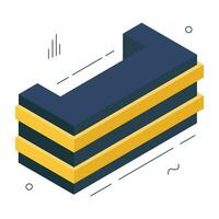 Conceptual isometric design icon of reception table vector