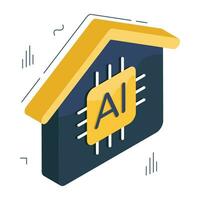 An icon design of ai home vector