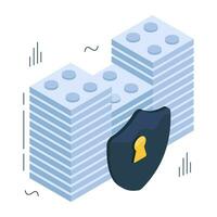 Colored design icon of server security vector