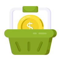 A creative design icon of shopping basket vector