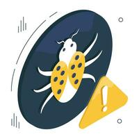 Editable design icon of bug error vector