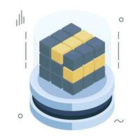 Editable design icon of 3d cube vector