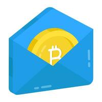 Creative design icon of bitcoin mail vector