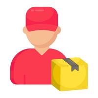 A unique design icon of delivery man vector