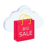 Trendy vector design of cloud big sale