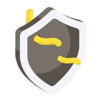 An editable design icon of security shield vector