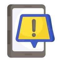 An icon design of mobile chat error vector