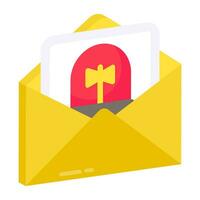 Conceptual flat design icon of emergency mail vector