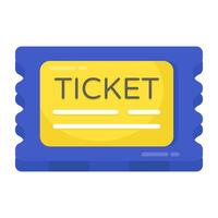 Flat design icon of ticket isolated on white background vector