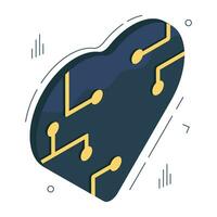 conceptual isométrica diseño icono de artificial corazón vector