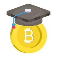 An icon design of bitcoin education vector