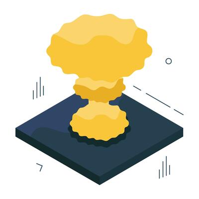 A premium download icon of nuclear explosion