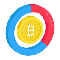 Creative design icon of bitcoin analytics vector