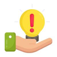 Editable design icon of idea warning vector