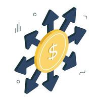 Modern design icon of money outflow vector