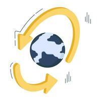 Trendy design icon of global update vector
