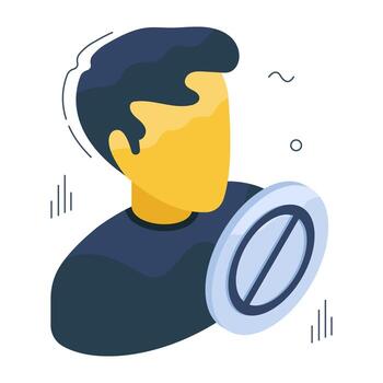 Editable design icon of block user vector