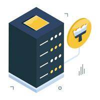 A perfect design icon of server cleaning vector