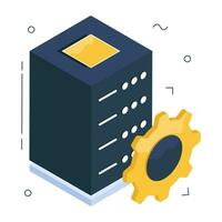 An icon design of server setting vector