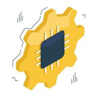 An icon design of chip setting vector