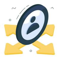 A modern design icon of user directions vector