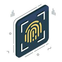 Premium download icon of fingerprint scanning vector