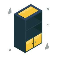 Conceptual isometric design icon of almirah vector