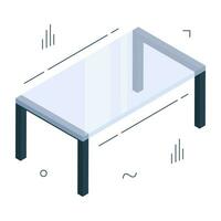 A unique design icon of rectangular table vector