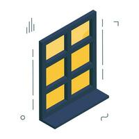 Editable design icon of window vector